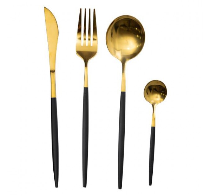 Набір столових приборів 24 предмети на 6 персон, чорний