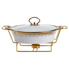 Мармітниця керамічна 1 л зі скляною кришкою, золото Мармітниця керамічна 1 л зі скляною кришкою, золото