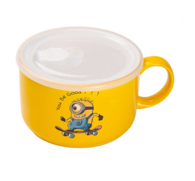 Миска для локшини порцелянова 900 мл You be good з герметичною кришкою