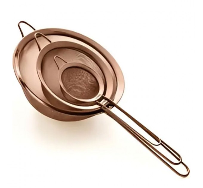 Набор ситечек 3 штуки 8/14/20 см, бронза