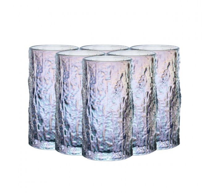 Набір склянок із товстого скла Wood 6 штук по 350 мл, хамелеон