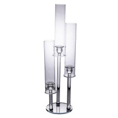 Свічник підлоговий на 3 свічки скляний