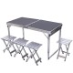 Набір меблів для пікніка посилений стіл та 4 стільці 120*70*75/65/55 см, чорний