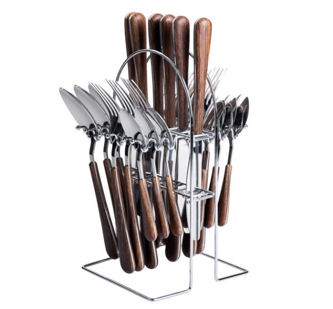 Набор столовых приборов 24 предмета на 6 персон, серебро