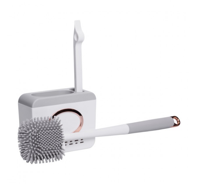 Комплект аксессуаров для туалета с подставкой, серый