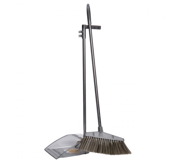 Набір для прибирання віник з совком 95 см, сірий