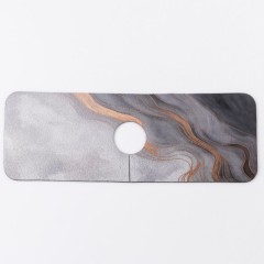 Килимок під змішувач вологовбираючий 37,5*13 см, чорний з сірим