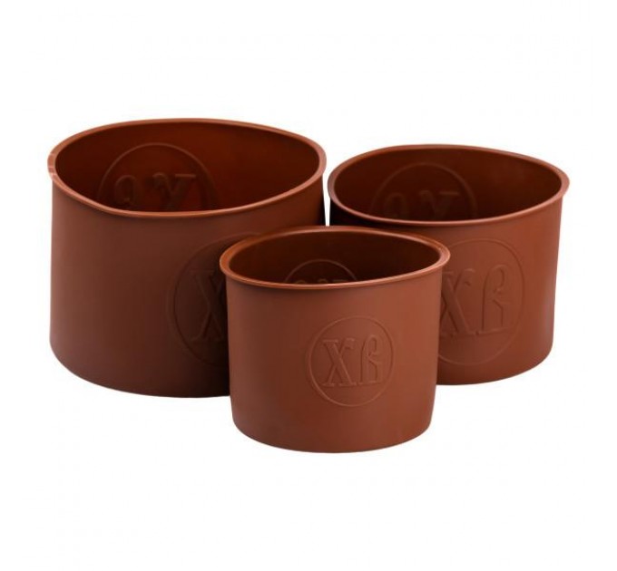 Набір форм для випікання пасок 14,5/12/9,5 см силіконових, коричневий