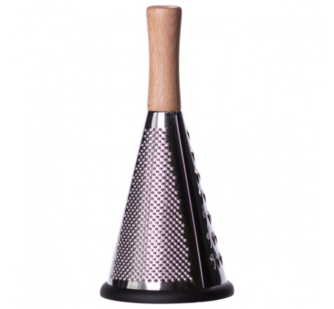 Терка трехсторонняя с деревянной ручкой 24 см