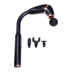 Перкусійний масажер Fascial Gun Massage 4 насадки, чорний