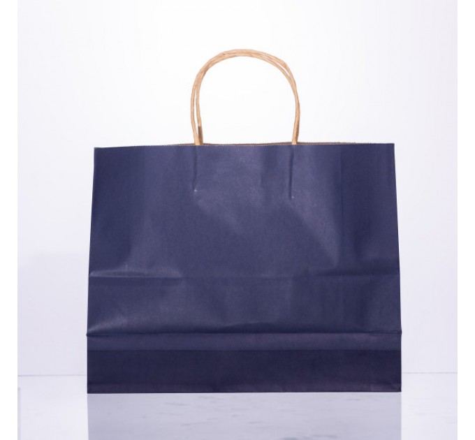 Подарочный пакет 31*12*25 см крафтовый 12 штук в упаковке, синий