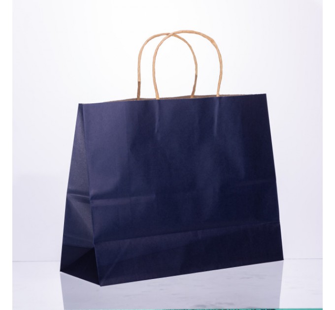 Подарочный пакет 31*12*25 см крафтовый 12 штук в упаковке, синий