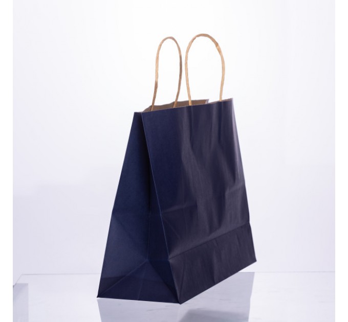 Подарочный пакет 31*12*25 см крафтовый 12 штук в упаковке, синий