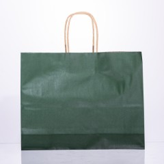 Подарунковий пакет 31*12*25 см крафтовий 12 штук в упаковці, зелений