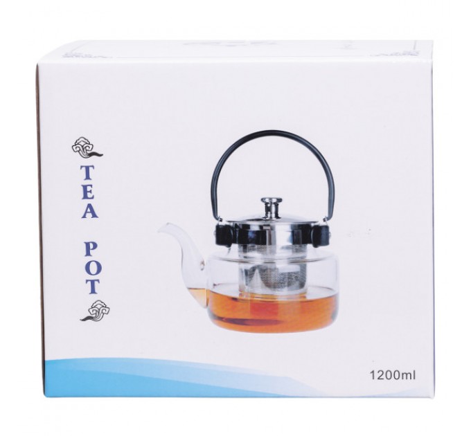 Чайник заварочний із жаростійкого скла 1.1 л зі знімним фільтром