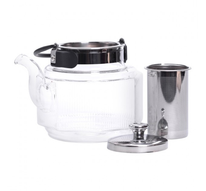Чайник заварочний із жаростійкого скла 1.1 л зі знімним фільтром