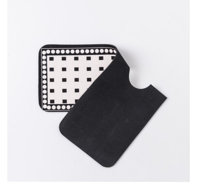 Килимок під змішувач вологовбираючий 37,5*13 см, чорний з білим