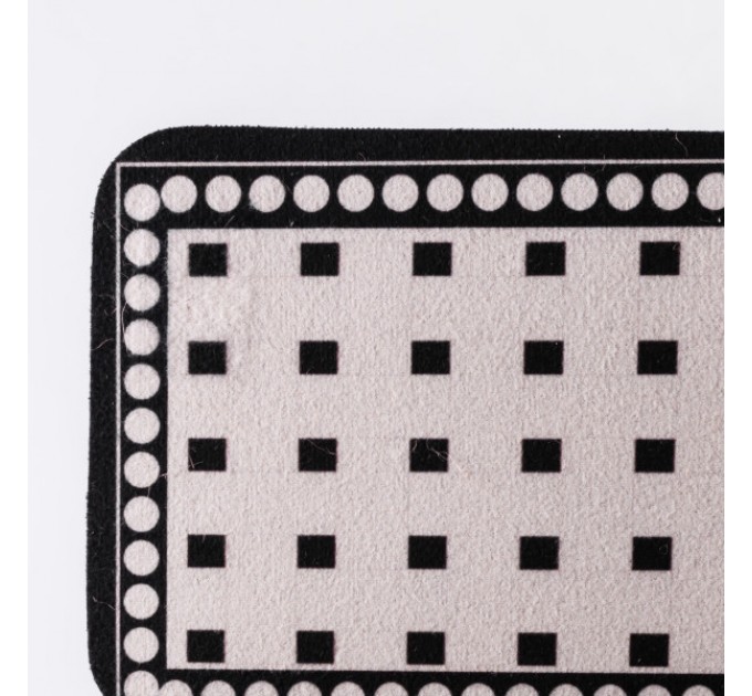 Килимок під змішувач вологовбираючий 37,5*13 см, чорний з білим