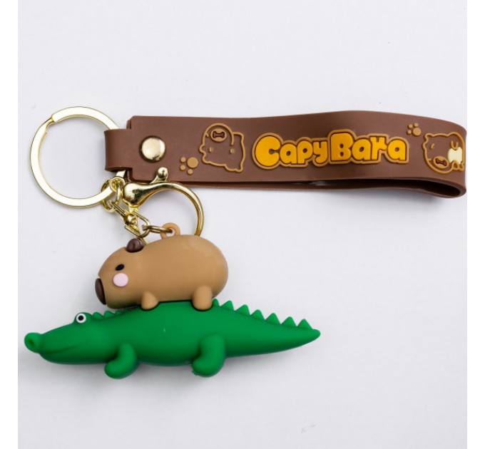 Брелок для ключів Капібара на крокодилі 5*3*4 см
