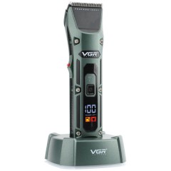 Машинка для стрижки VGR V-696 акумуляторна, зелений