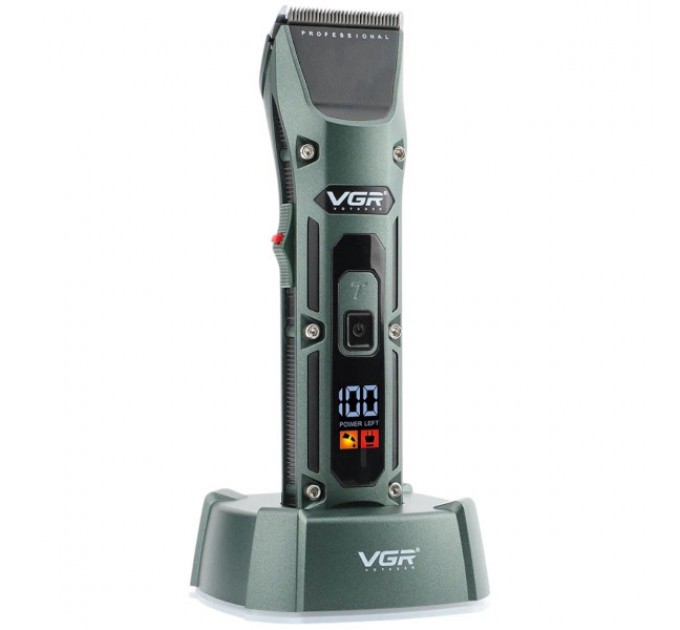 Машинка для стрижки VGR V-696 акумуляторна, зелений
