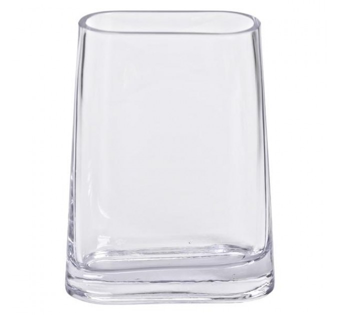 Ваза декоративна у мінімалістичному стилі овальна 21 см, прозорий