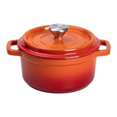 Кокотниця чавунна з емальованим покриттям 2 л, помаранчевий Кокотниця чавунна з емальованим покриттям 2 л, помаранчевий