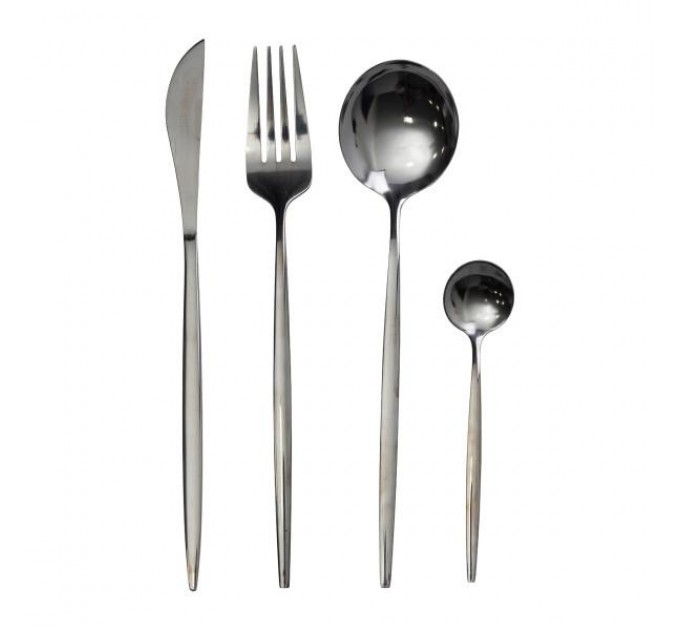 Набор столовых приборов 24 предмета на 6 персон, черное золото