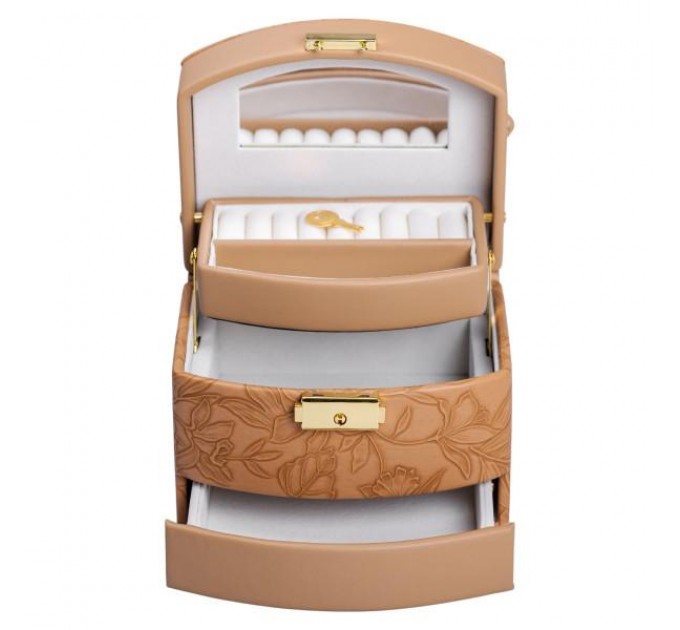 Кейс-ящик для украшений с замком 15,5х11,5х11,5 см, коричневый Кейс-ящик для украшений с замком 15,5х11,5х11,5 см, коричневый