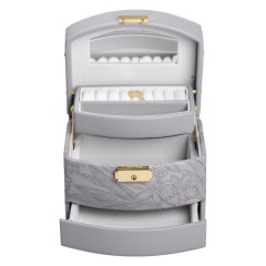 Кейс-ящик для украшений с замком 15,5х11,5х11,5 см, серый