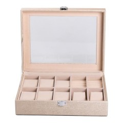 Ящик-органайзер для украшений и аксессуаров с накидным замком 25,5х20х7,5 см, бежевый