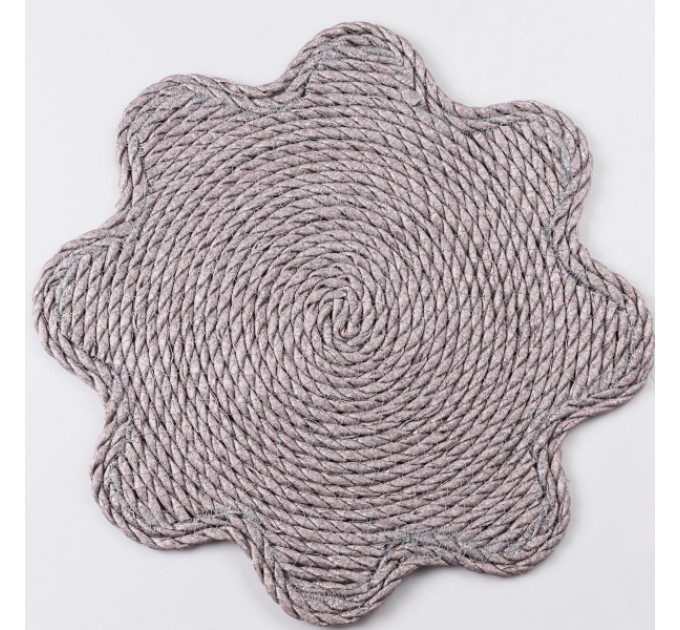 Коврик для сервировки стола Rattan 38 см серый