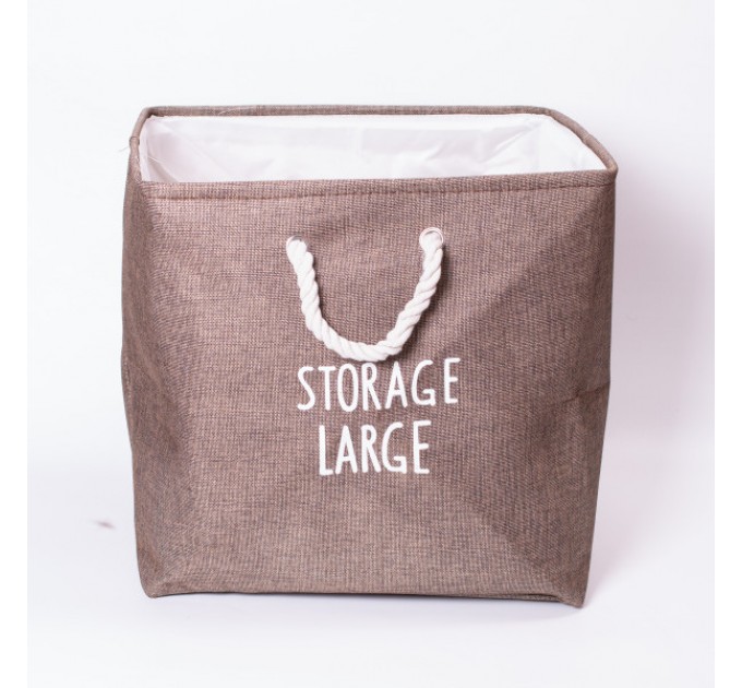 Корзина для белья текстильная 40*33*36 см, коричневая