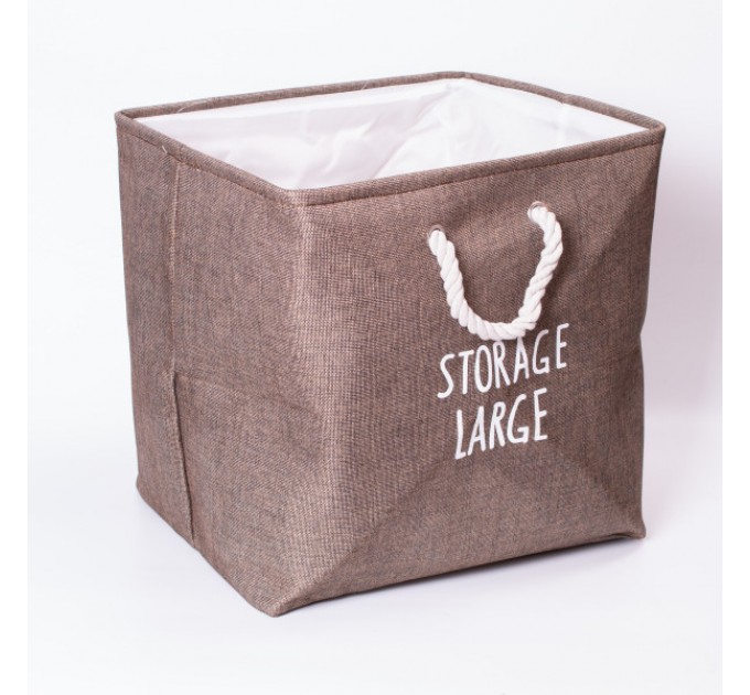 Корзина для белья текстильная 40*33*36 см, коричневая