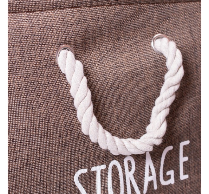 Корзина для белья текстильная 40*33*36 см, коричневая