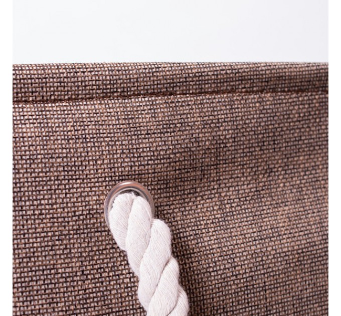 Корзина для белья текстильная 40*33*36 см, коричневая