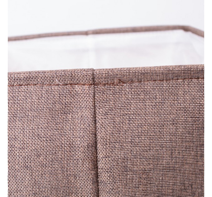 Корзина для белья текстильная 40*33*36 см, коричневая