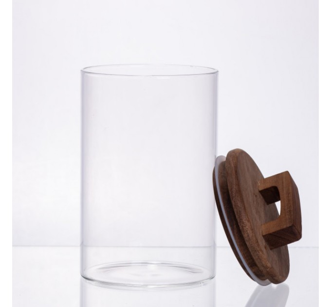 Банка для сипучих продуктів з бамбуковою кришкою 900 мл