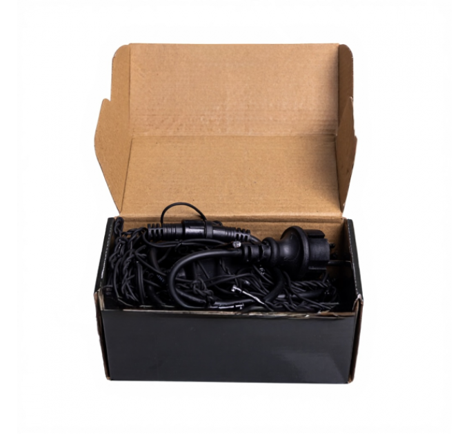 Гирлянда Бахрома уличная 105 LED 6 м от сети черная нить, мультицвет