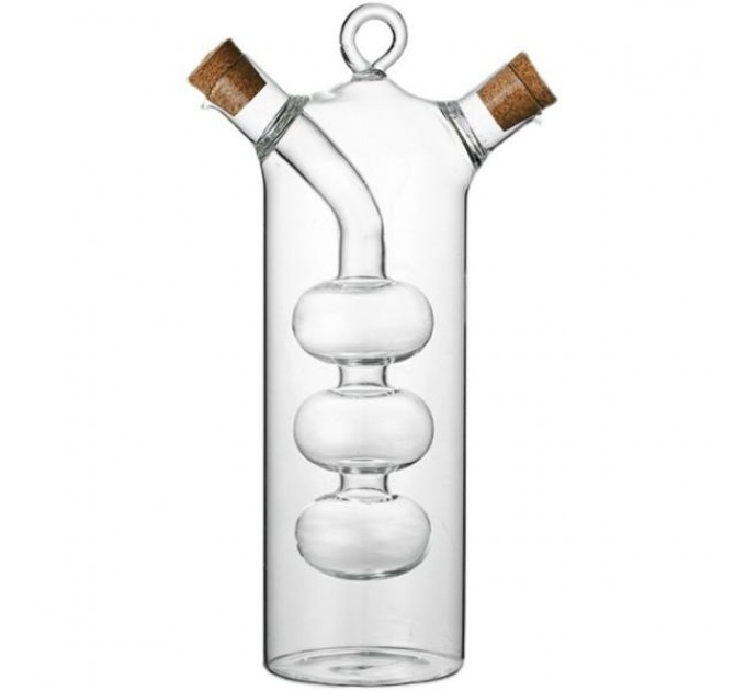 Пляшка для олії та оцту подвійна Bubbles 100/300 мл скляна