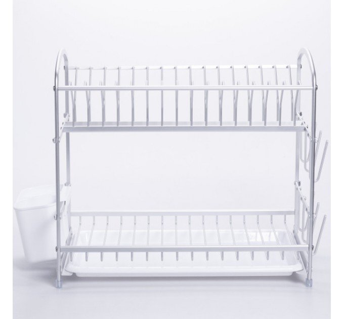 Сушилка для посуды двухъярусная 49*25*34 см