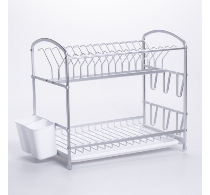 Сушилка для посуды двухъярусная 49*25*34 см