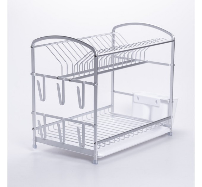 Сушилка для посуды двухъярусная 49*25*34 см