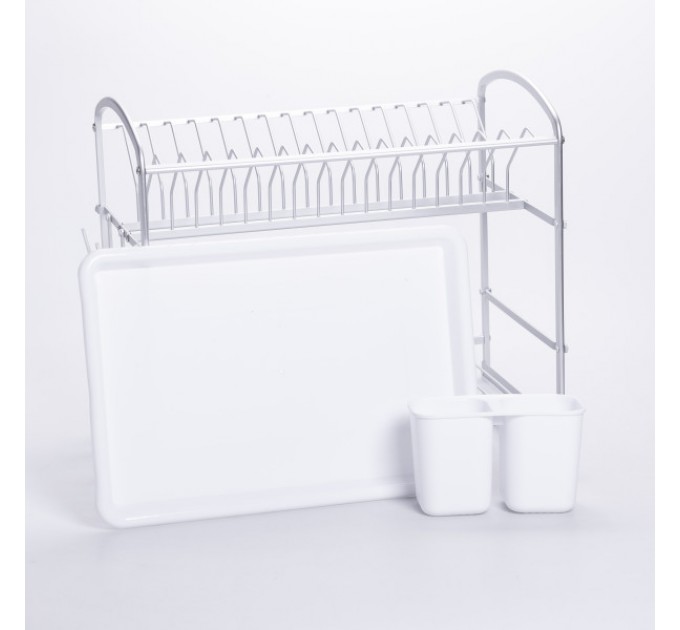 Сушилка для посуды двухъярусная 49*25*34 см