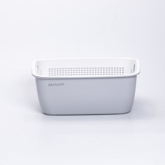 Кошик для миття овочів та фруктів MIAIAY пластиковий 29,5*21*11 см, сірий