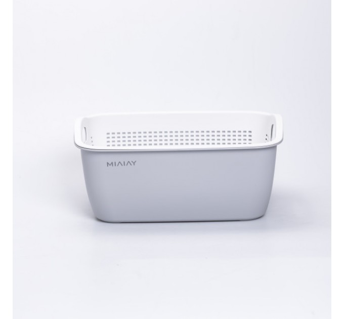 Корзина для мытья овощей и фруктов MIAIAY пластиковая 29,5*21*11 см, серая