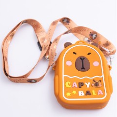 Дитяча сумочка Капібара силіконова на блискавці 12*10*3 см