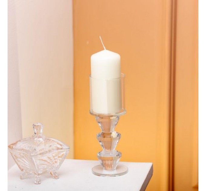 Підсвічник декоративний Flora скляний 16.5 см