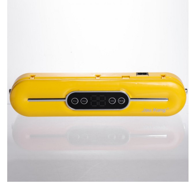 Вакууматор для сухих та вологих продуктів 90 Вт 10 пакетів у комплекті, жовтий