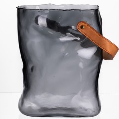 Ваза для цветов и декора Сумочка 2,8л, дымчатый серый